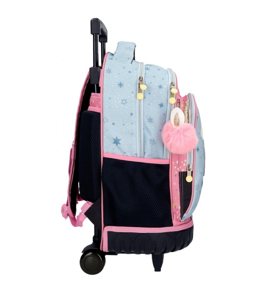 Mochila Enso com 2 rodas Enso Dreams come true azul, rosa
