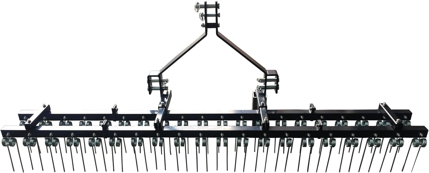 Rechen für Traktor Rasenstriegel Entmooser Hofegge 232cm Breite mit Federzinken 40 Doppelzinken mit 3-Punkt Aufnahme