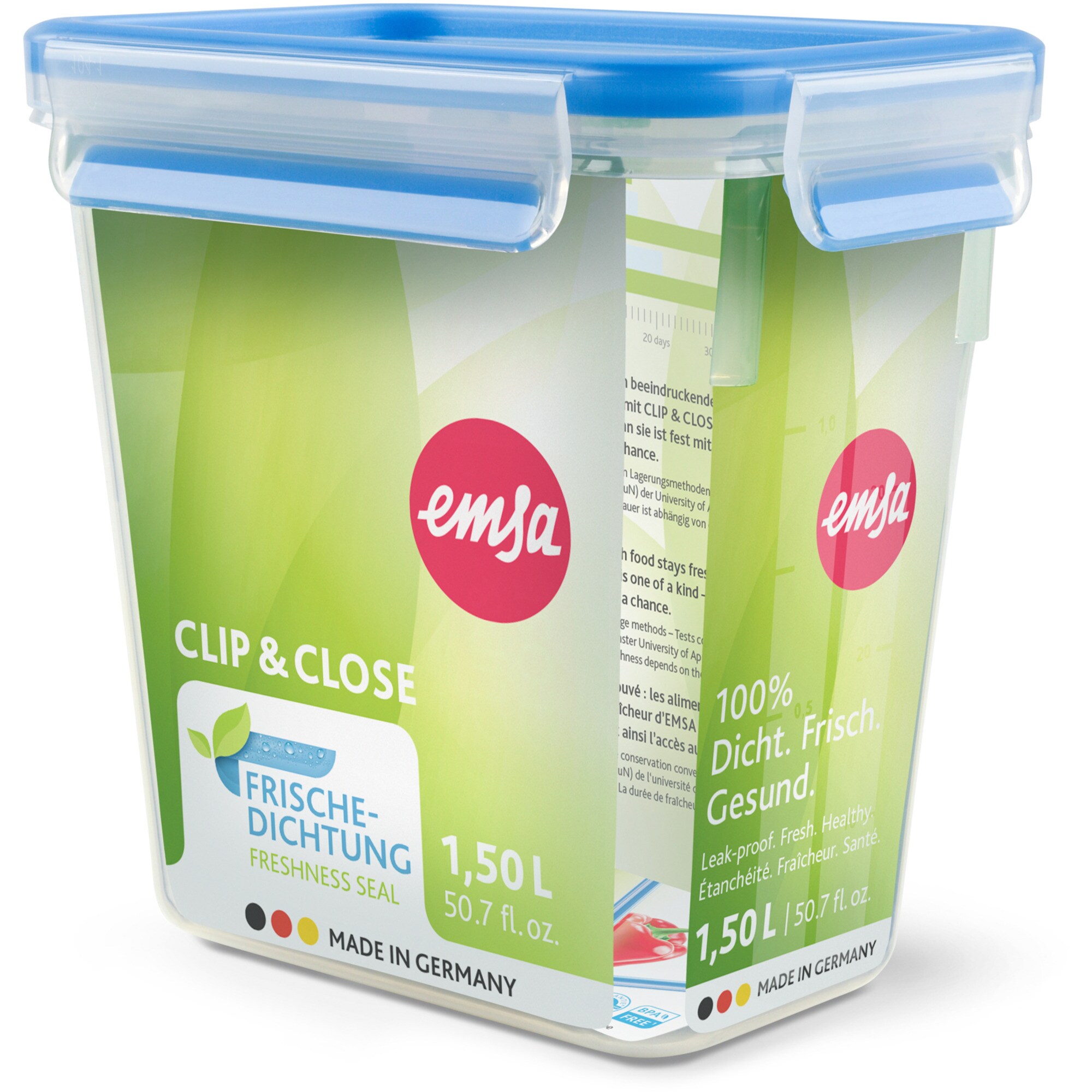 Emsa Dose CLIP & CLOSE Frischhaltedose 1,5 Liter