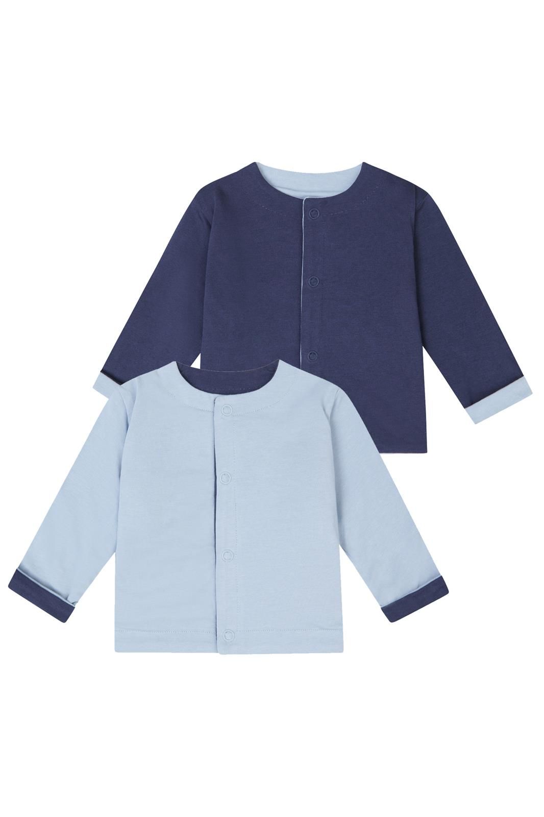 Noppies Newborn Vest Nowra - Reversible - Blue Fog