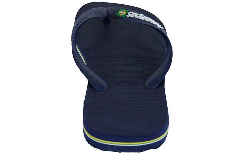 HAVAIANAS BRASIL LOGO KLIPKLAPPER I NAVYBLÅT GUMMI
