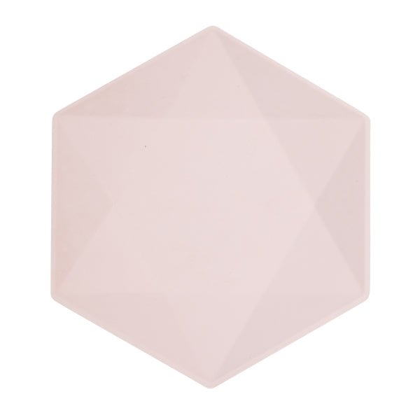 Roze Borden Zeshoek 26cm 6st