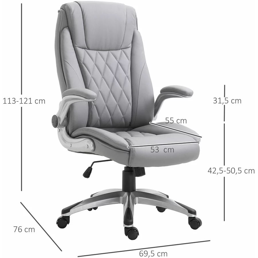 Vinsetto Bürostuhl mit Wippfunktion grau