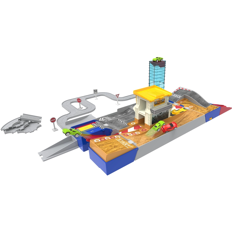 Driven Spielset 2-in-1 RennstreckeAutowerkstatt Mehrfarbig