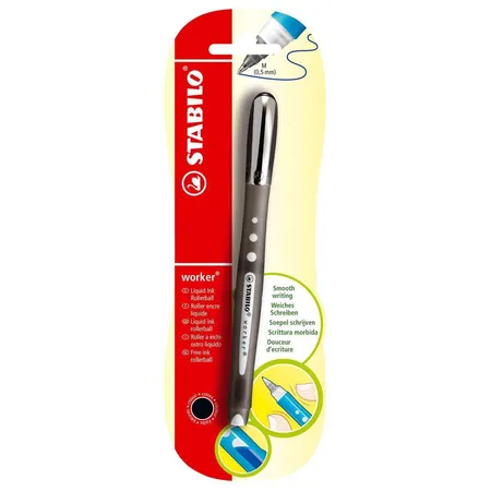 Tintenroller - STABILO worker+ colorful - medium - Einzelstift - schwarz