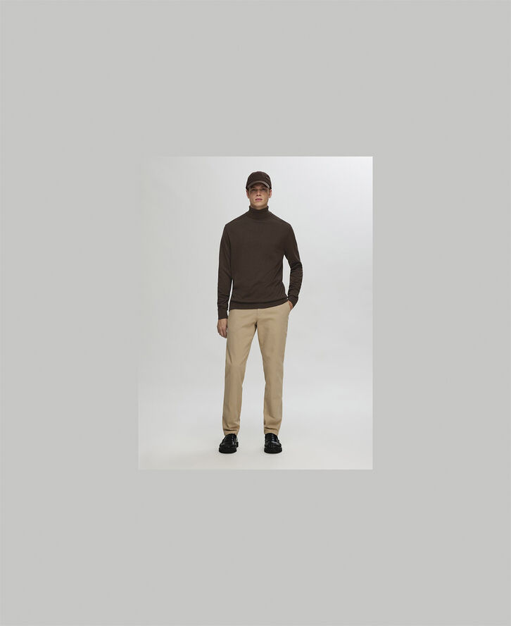 Selected Homme SLHBERG ROLL NECK NOOS Chocolate torte/melange