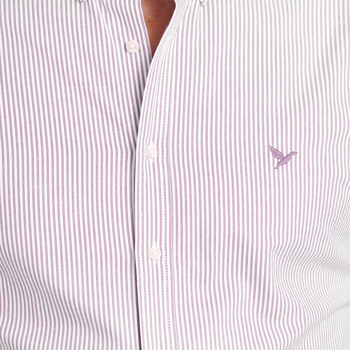 Jonas Nielsen Herren Hemd mit Button-down-Kragen helllila / weiss