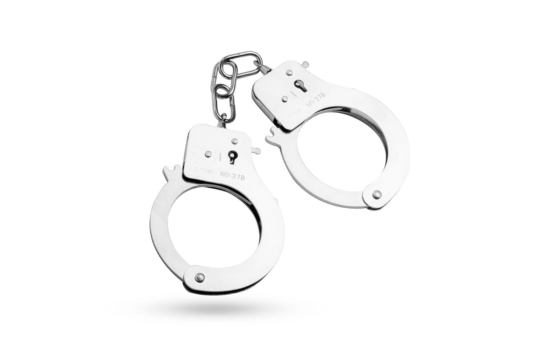 Handschellen aus Metall SilberStrapazierfähige Metallhandschellen für erotische Bondage-Spiele