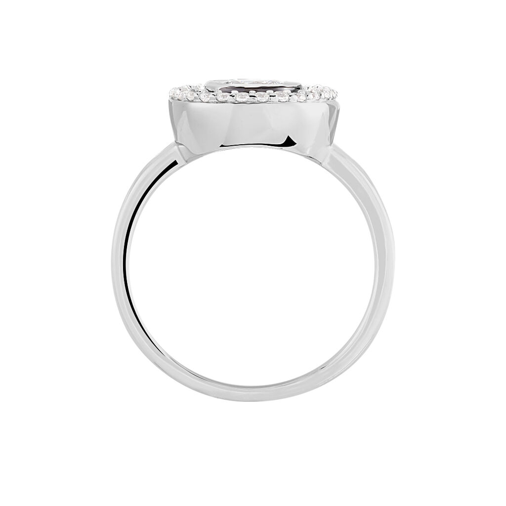 Bague Solitaire Aliou Argent Blanc Oxyde De Zirconium
