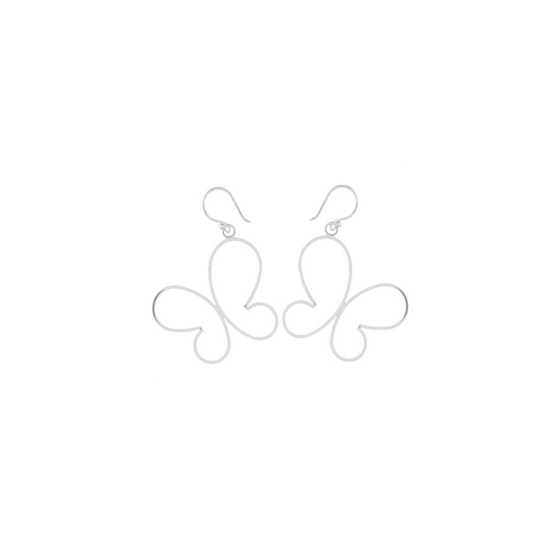 Boucles d'oreilles argent forme papillon