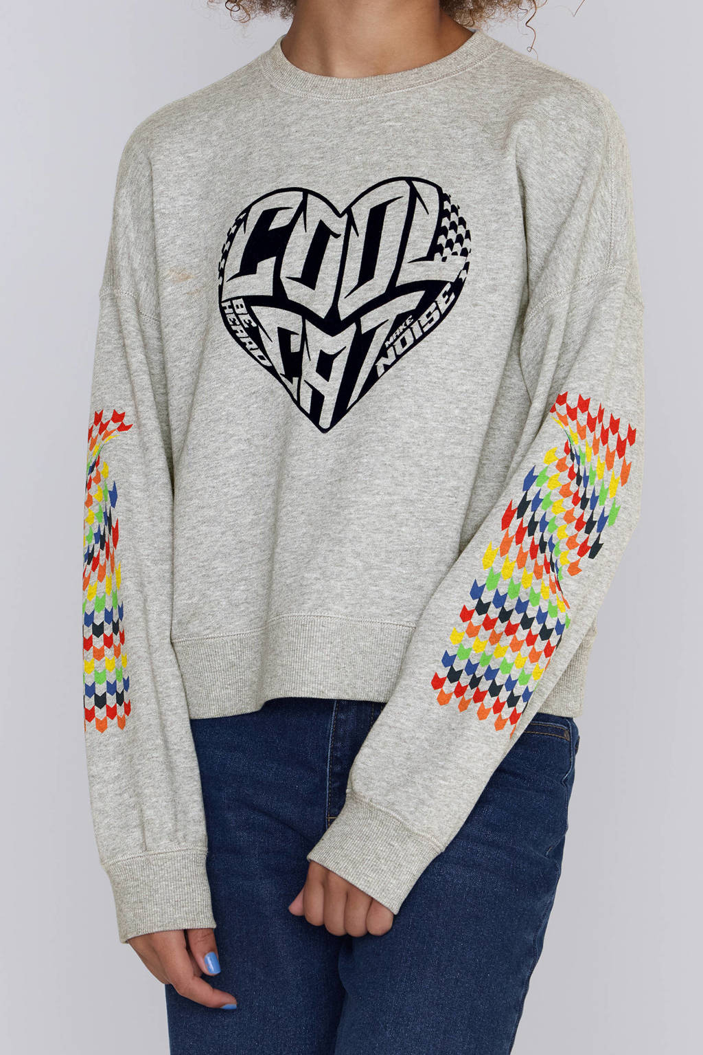 Coolcat Sweater Nola met Fluwelen Hart Print