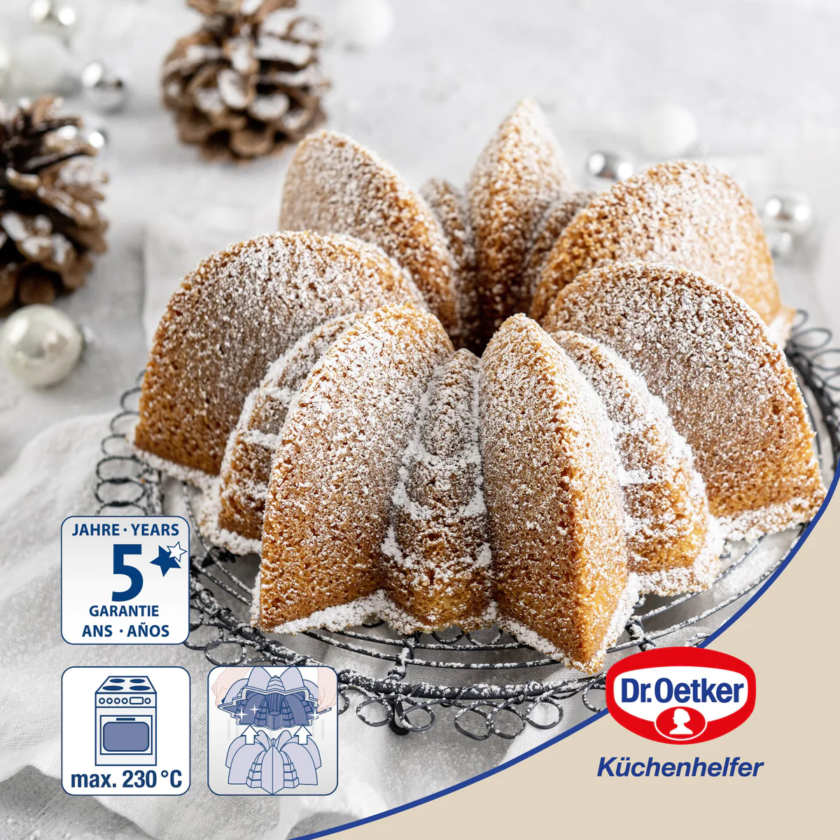 Moule à gâteaux original en forme d'étoile White Christmas Dr. Oetker