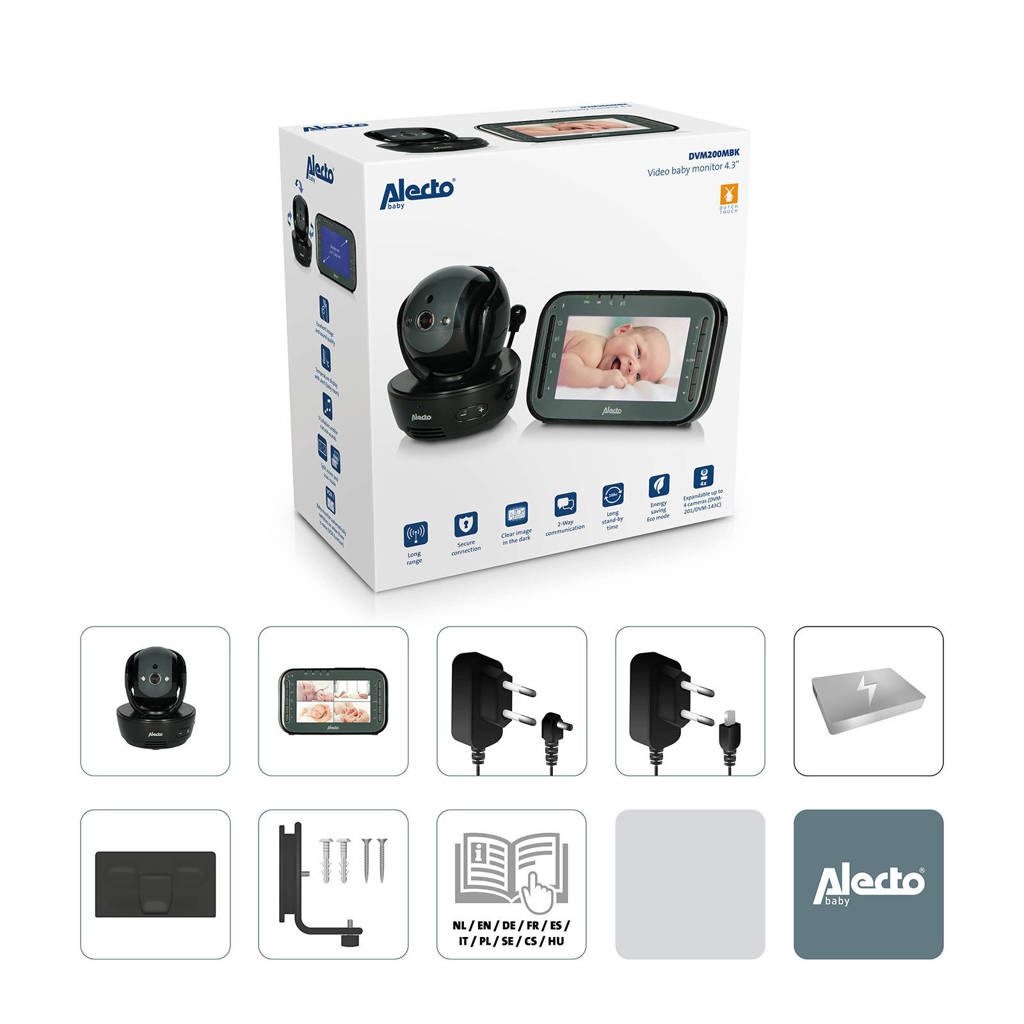 DVM200MBK - Babyfoon met camera en 4.3