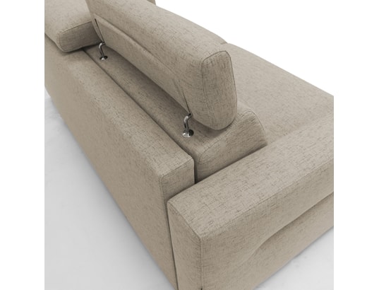 DIVANI.STORE - Canapé lit avalon matelas h18 cm beige 3 places maxi