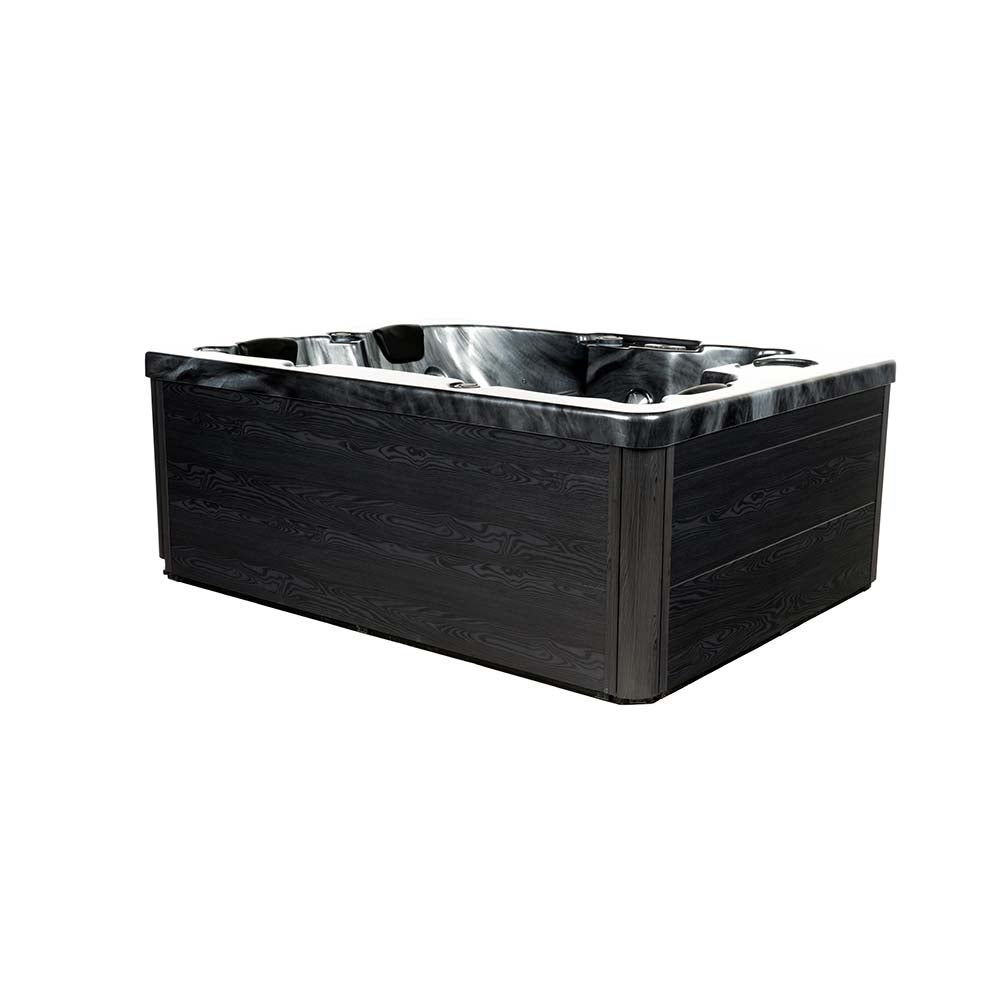 Home Deluxe - Buitenwhirlpool - BLACK MARBLE PURE - Afmetingen 210 x 160 x 85 cm - Incl. verwarming, 27 massagejets en 9 lampen | Buitenwhirlpool spa voor 3 personen