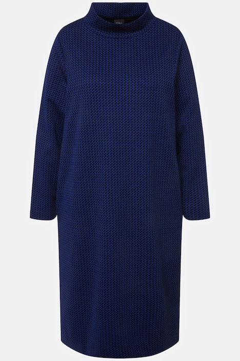Sweatkleid, Struktur, Taschen, Stehkragen, Langarm