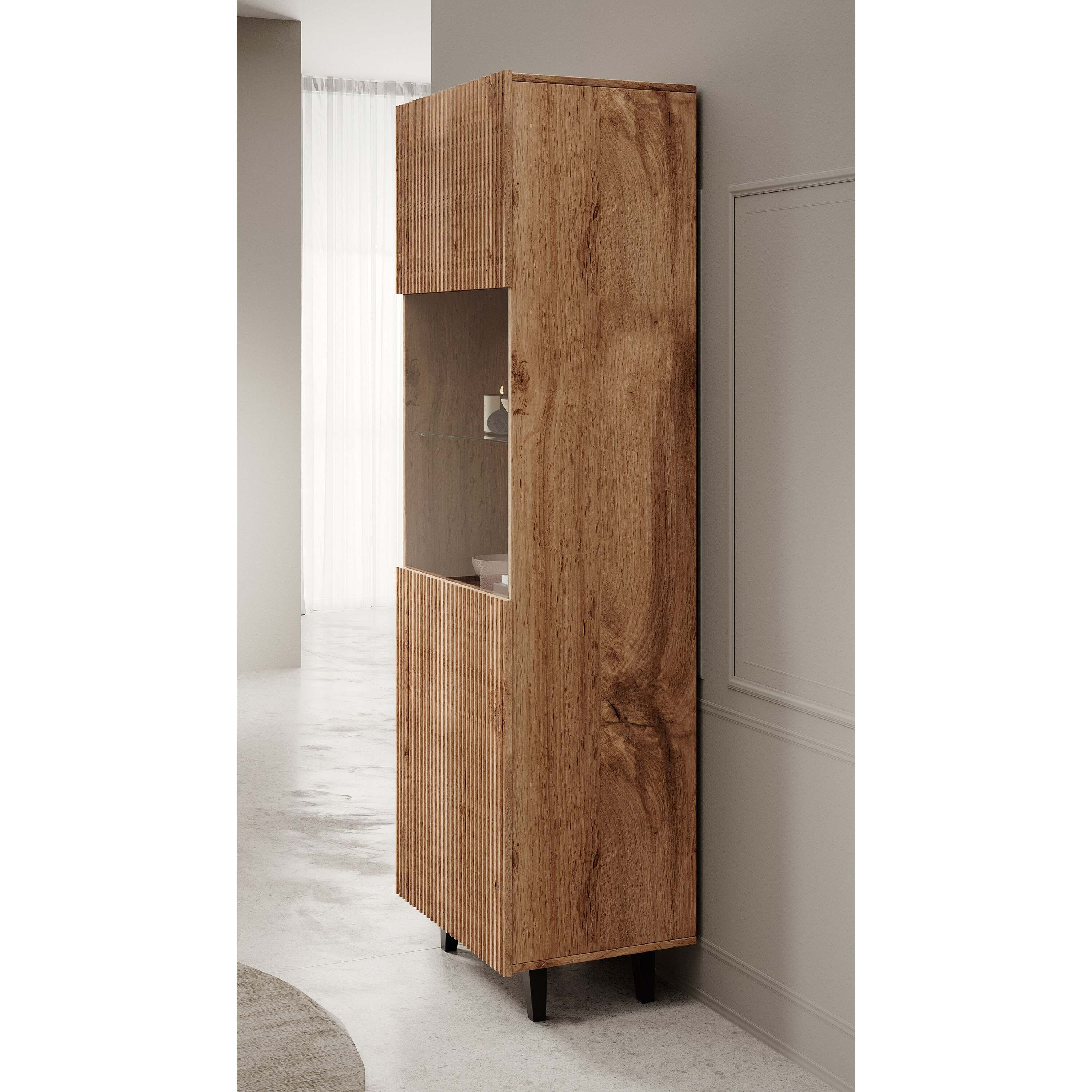 Meubella - Vitrinekast Vintar - Eiken - 60 cm