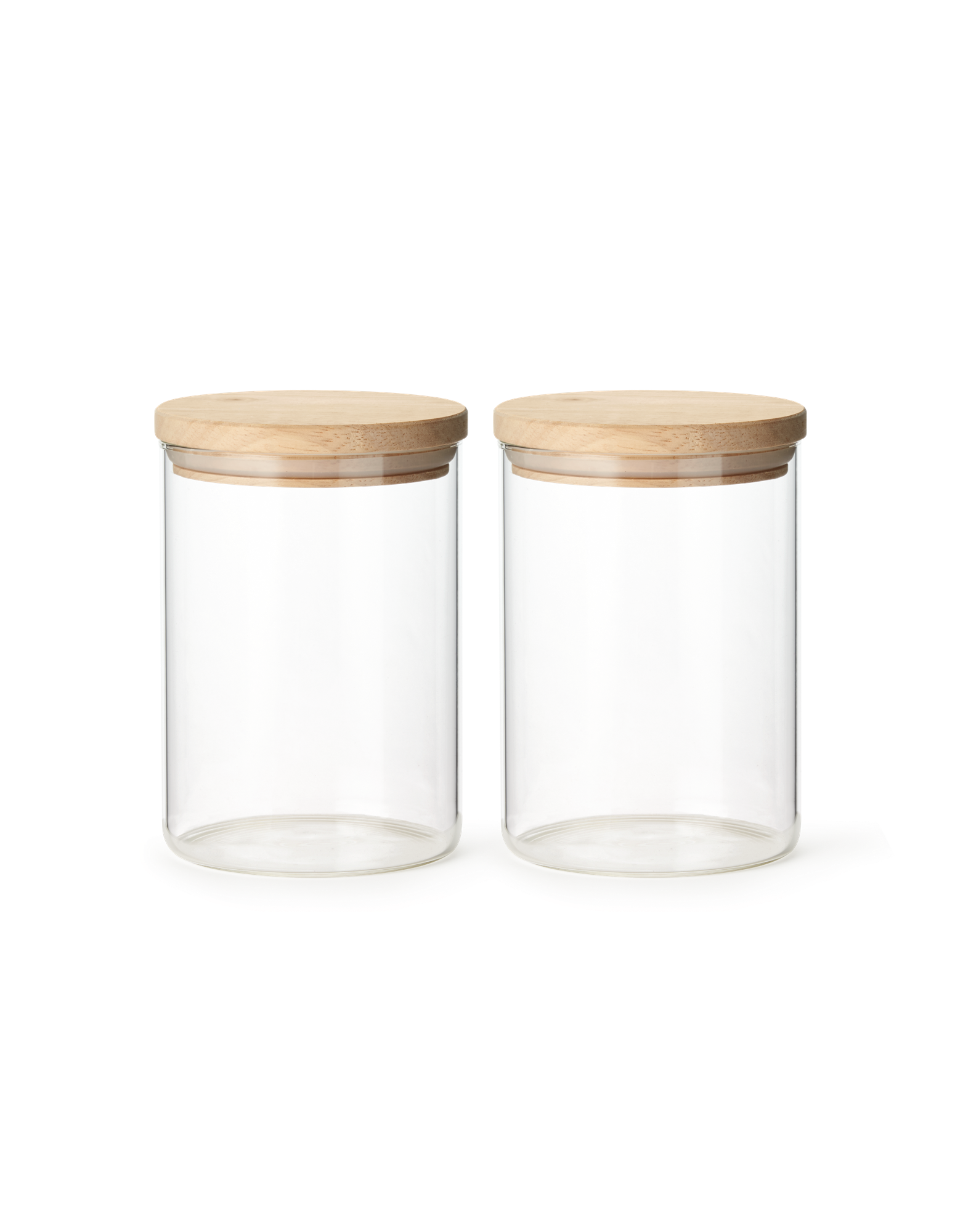 Opbevaringsglas med låg 2-pak | Glas/eg. 600 ml. 2 stk. | Clear