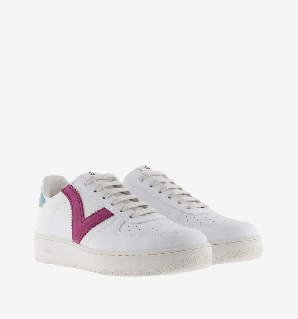 MADRID EFFET CUIR CONTRASTANT Baskets sport unisexe FUCSIA