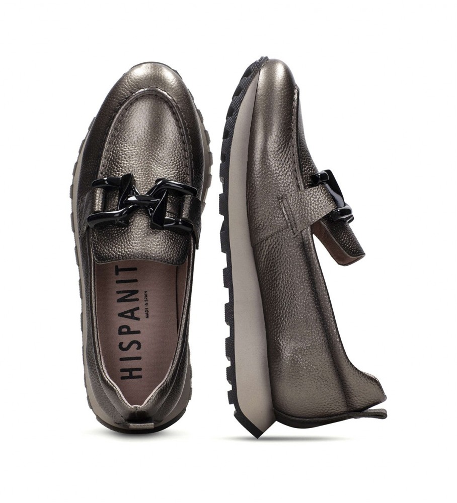 Mocassins de couro Hispanitas Loira-I23 Chumbo
