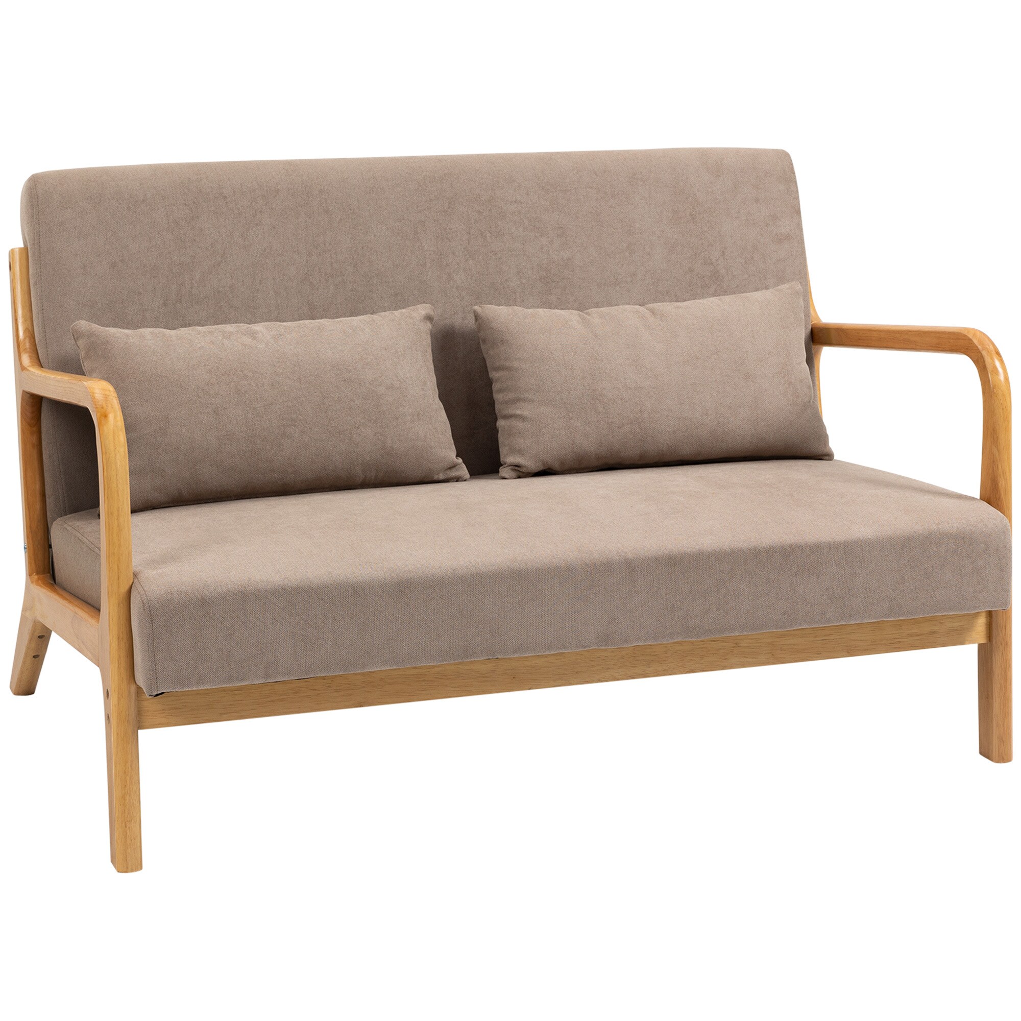 HOMCOM 2-Sitzer Sofa mit Rückenkissen grau 122L x 71B x 76H cm