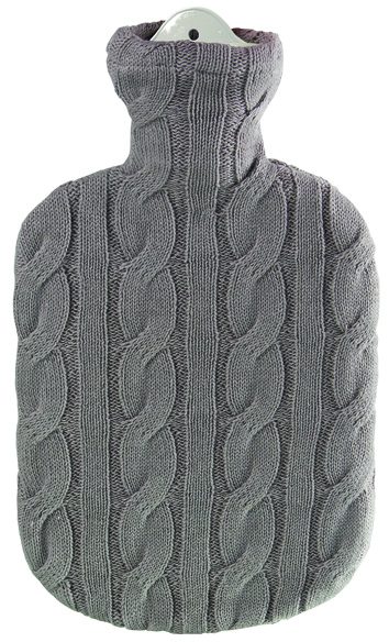 SAENGER Wärmflasche 2l Strickbezug Zopf dunkelbeige 1 Stk