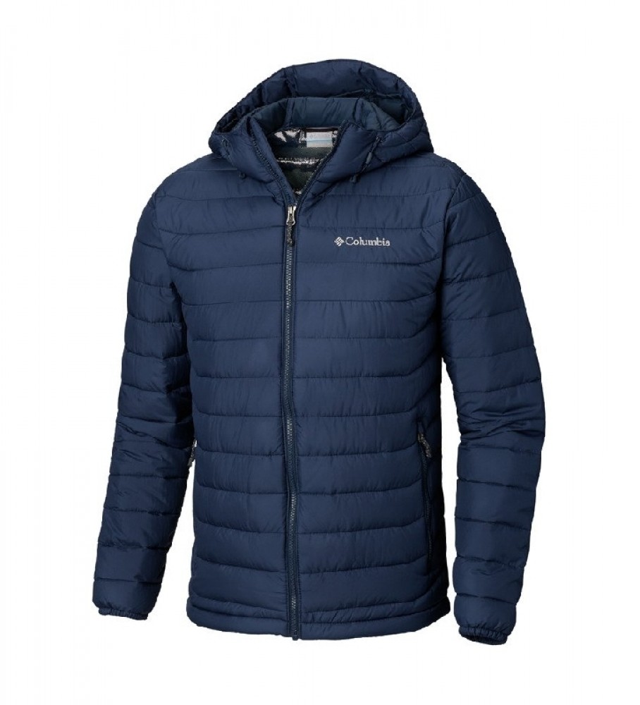 Jaqueta com capuz Columbia Powder Lite azul-marinho