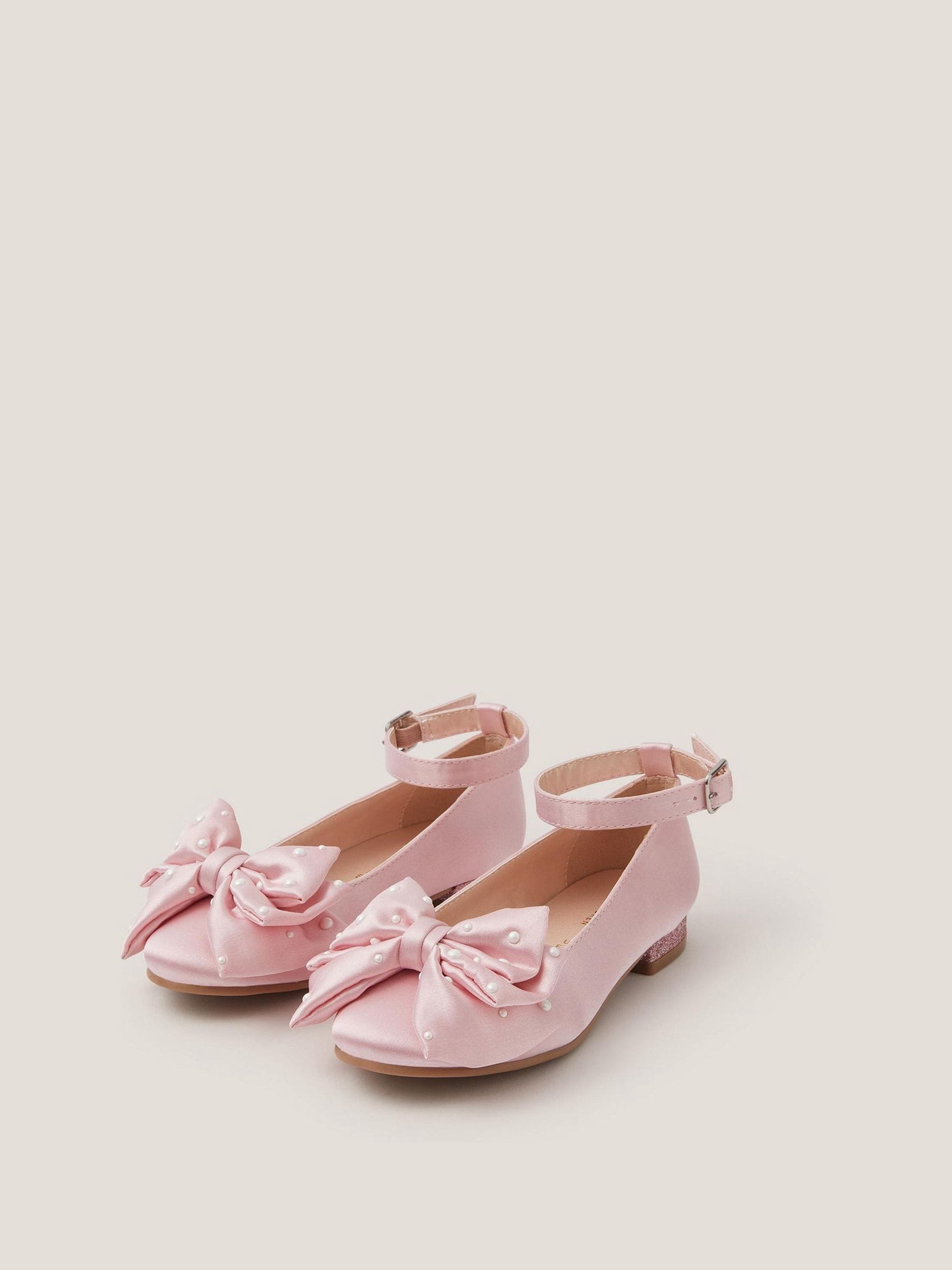 Roze - Monsoon Pearl Bow Satin Flats