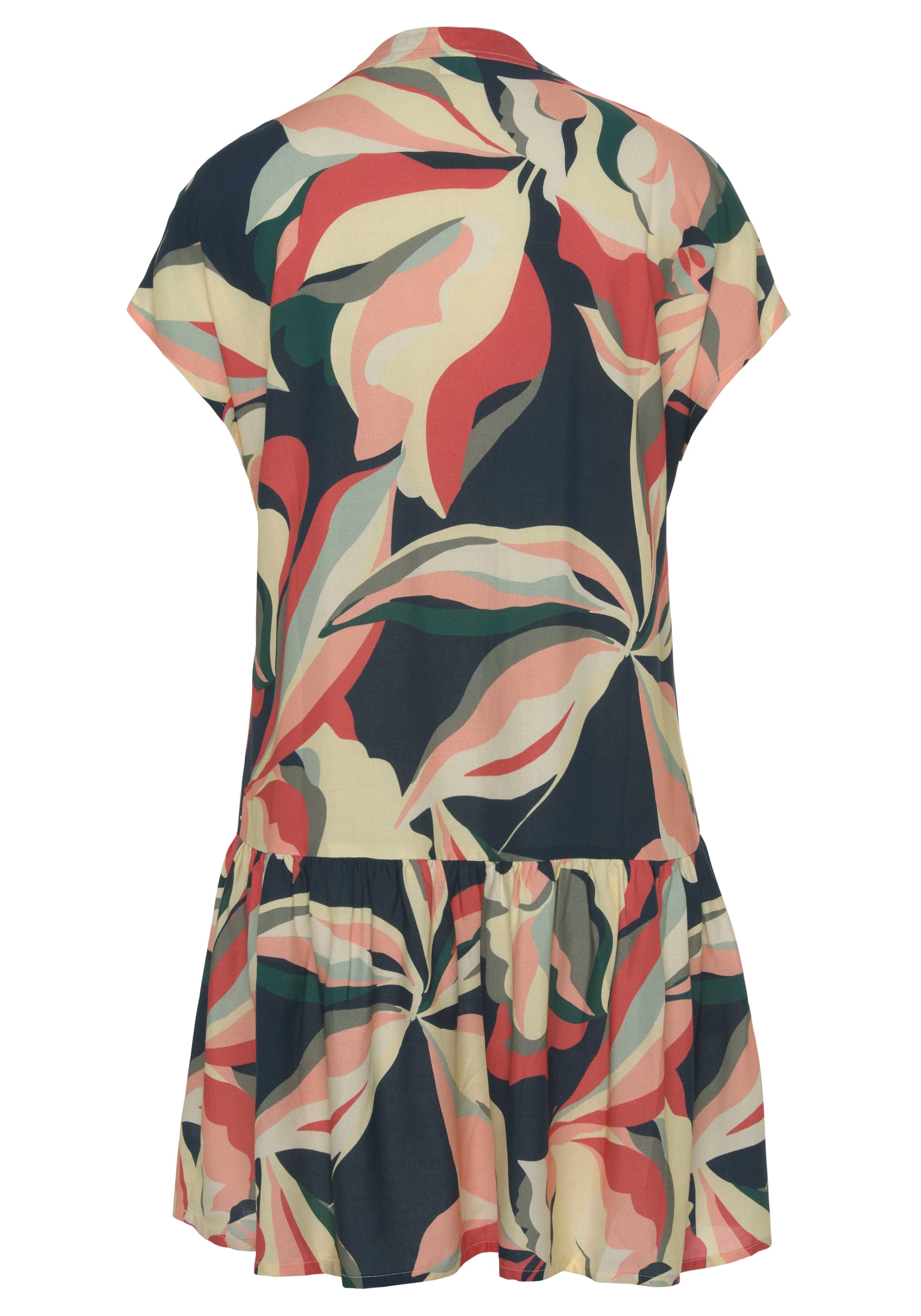 s.Oliver Blusenkleid mit Volant am Rock, kurzes Sommerkleid, Strandkleid