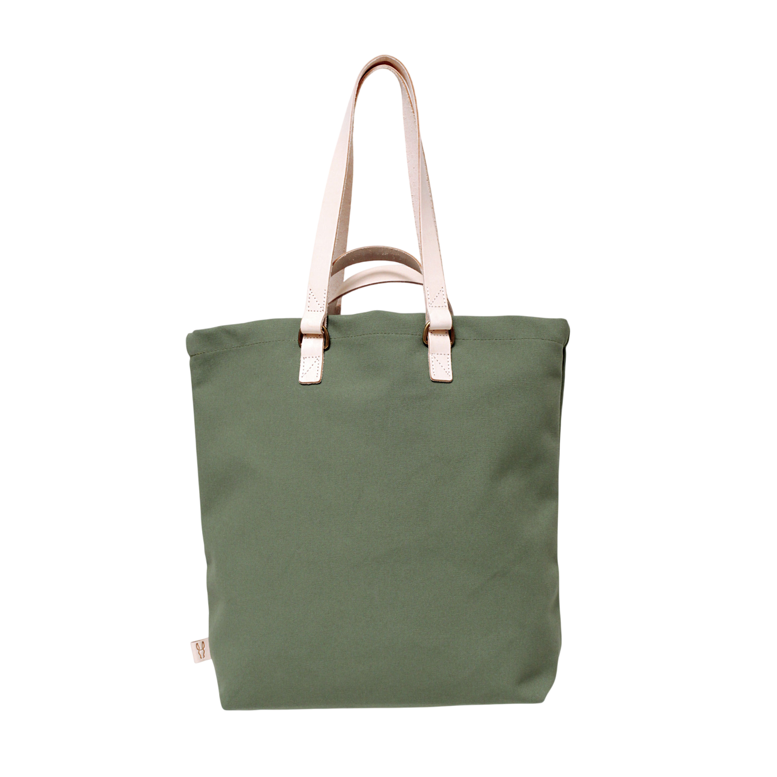 Shopper Sam Oliv, Leder Natur