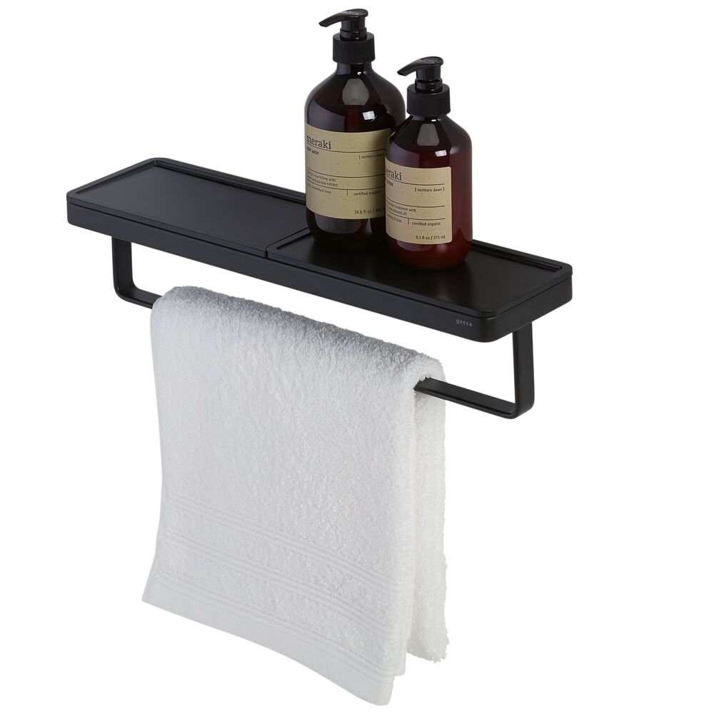 Geesa Frame handdoekrek met plateau 42cm zwart