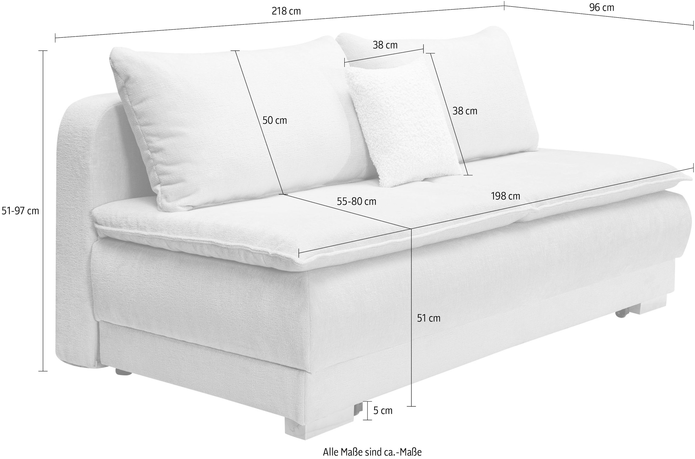 INOSIGN Schlafsofa »Bea« Dauerschlafsofa, Bettfunktion und-kasten,Boxspringsofa