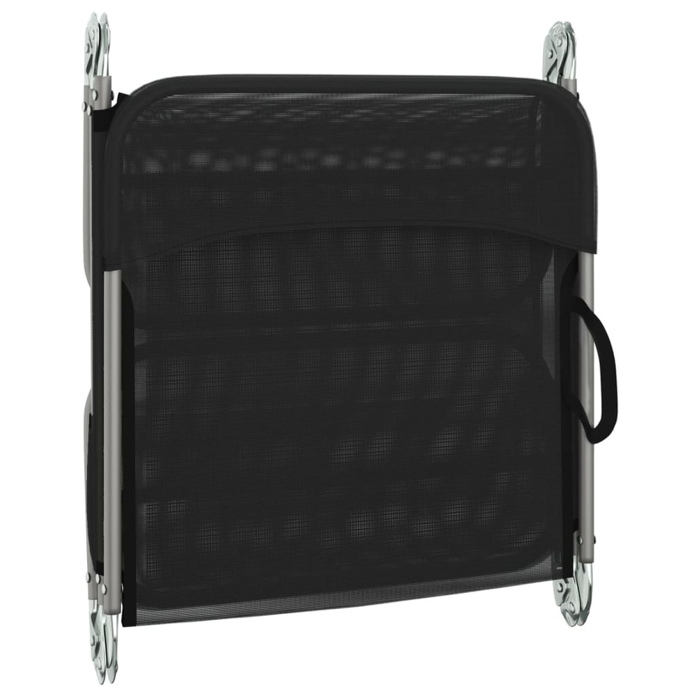 Chaises longues pliables 2 pcs noir textilène et acier