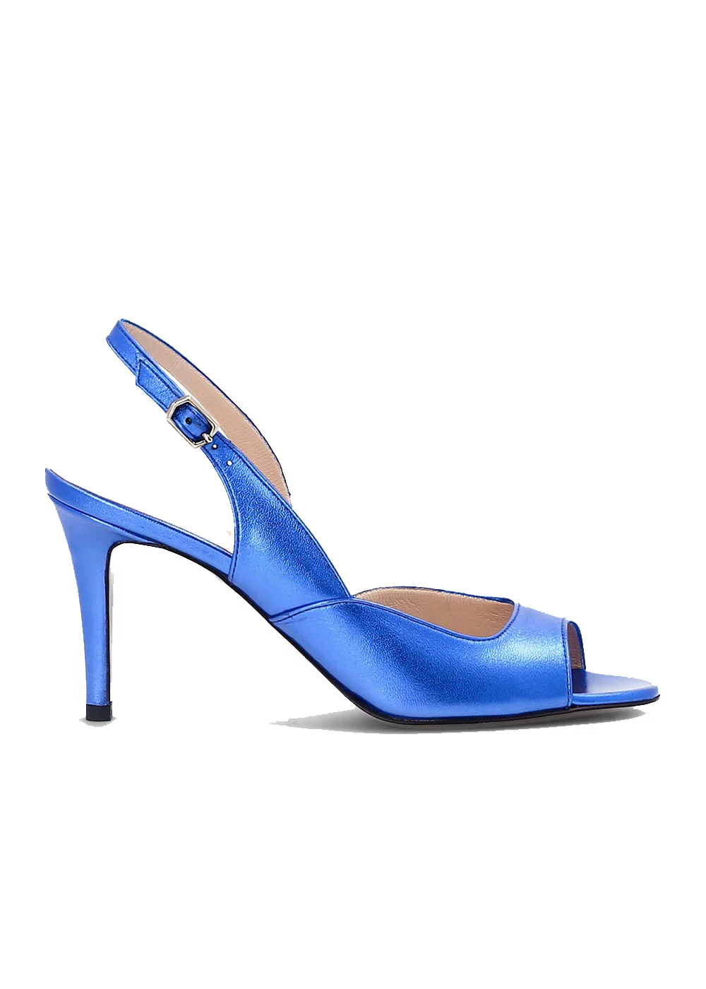SLING REGINE CUIR METALLISE BLEU