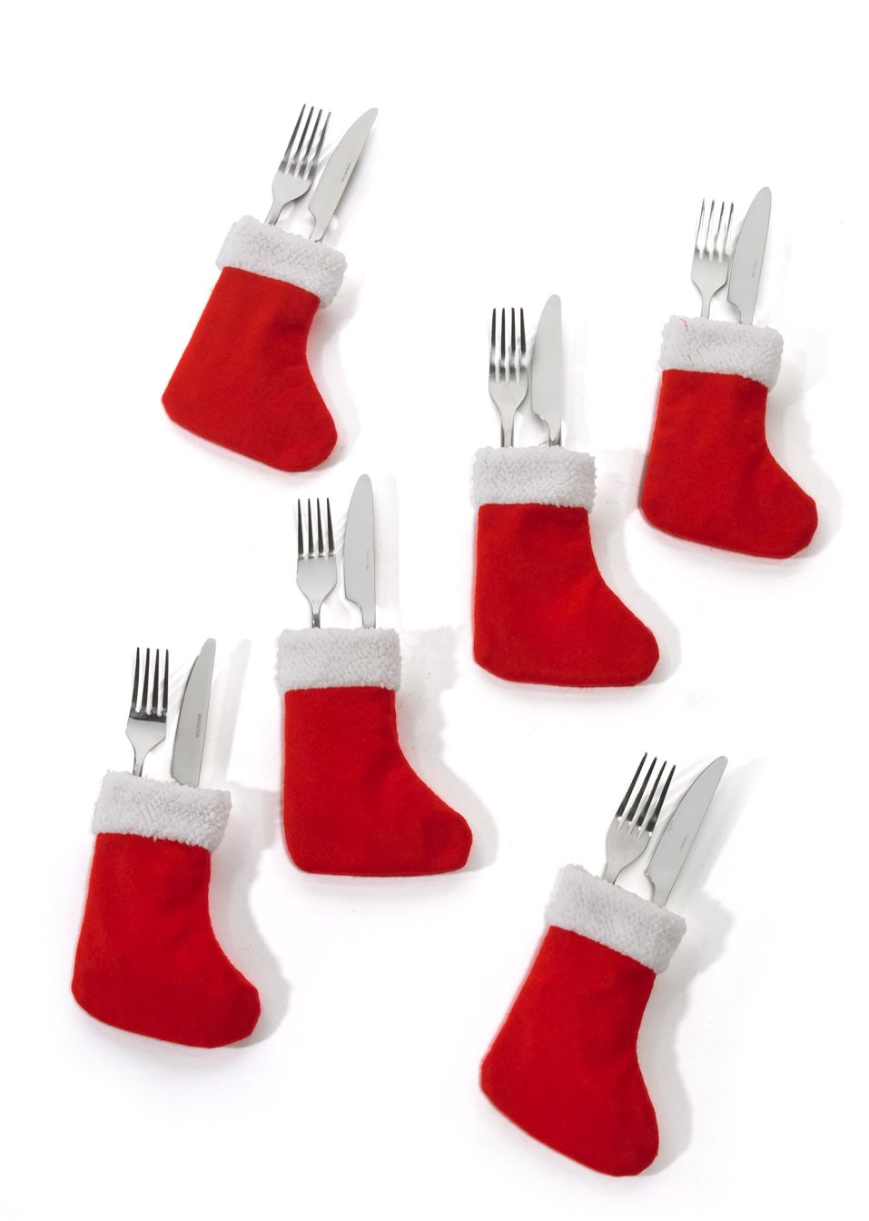 Bottes de Noël porte-couverts (Ens. 6 pces.)
