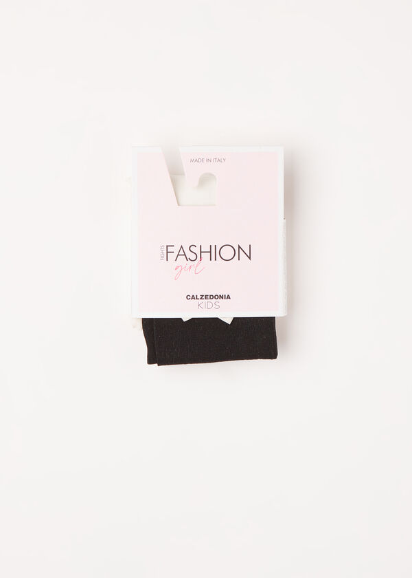 Meia-calça feminina estilo longuette com laço de aplique de strass.