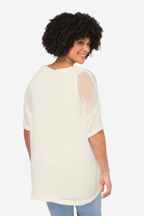 Pullover, Boxy Fit, Grobstrick, V-Ausschnitt, Langarm