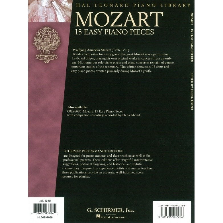 G. Schirmer - W.A. Mozart - 15 Easy Piano Pieces