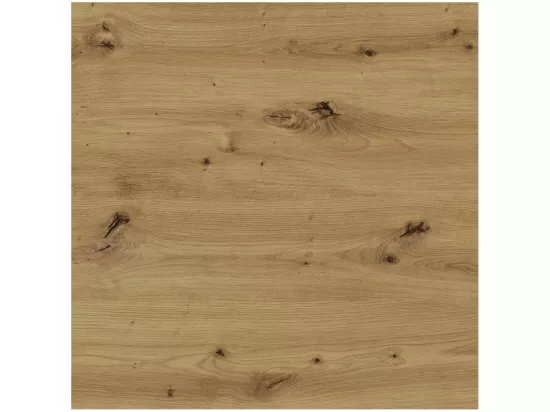 Lit adulte 160x200 coloris chêne clair et noir collection FOX - Sommier non inclus