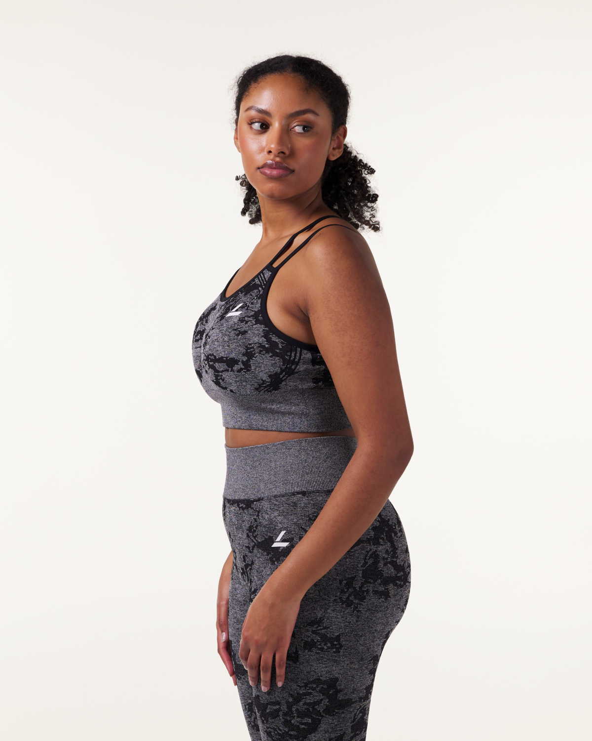 LEVITY Device Seamless Ruch Bra Dk Grey Leo