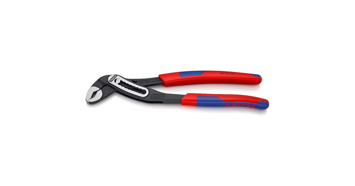 KNIPEXAlligator Waterpomptang 8802250 zweedse- / waterpomp-tang  (Rood/blauw, 250 mm)