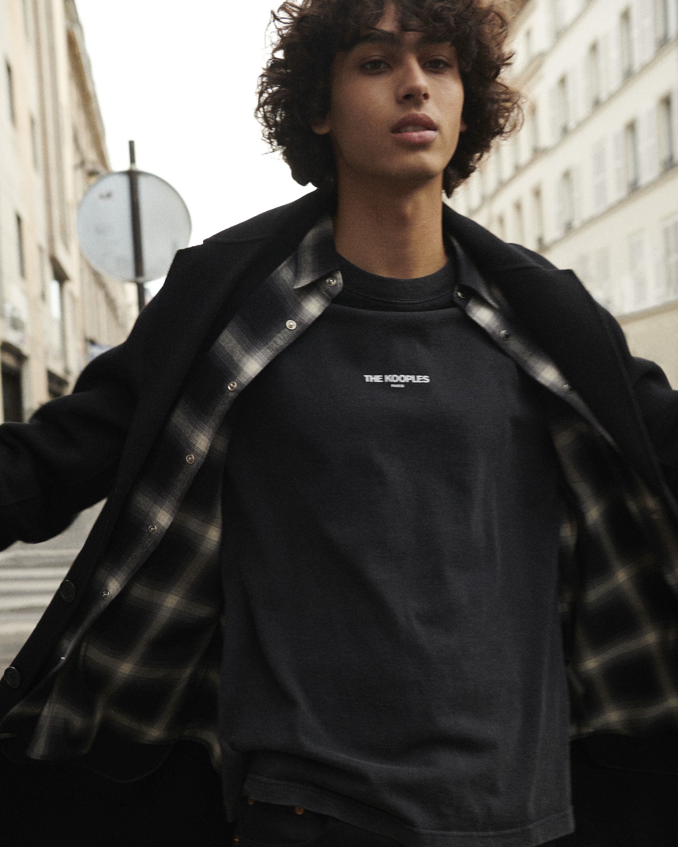 T-shirt noir coton imprimé