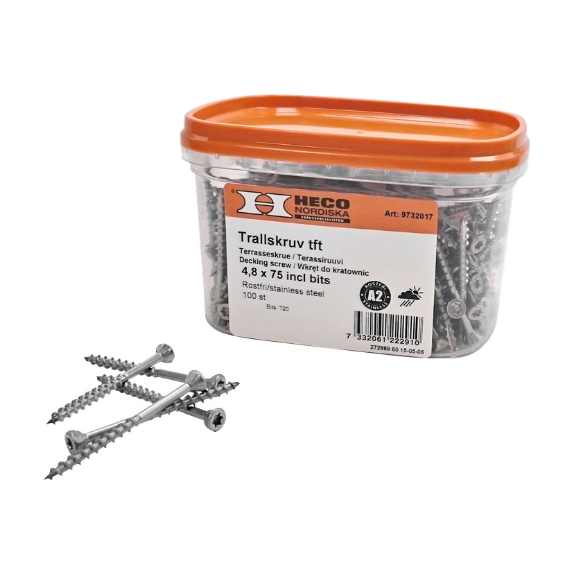 Terrasseskrue 100-pk 4,8x75 mm