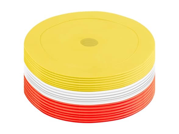Pure2Improve | Rubber Training Markers | Red/White/Yellow