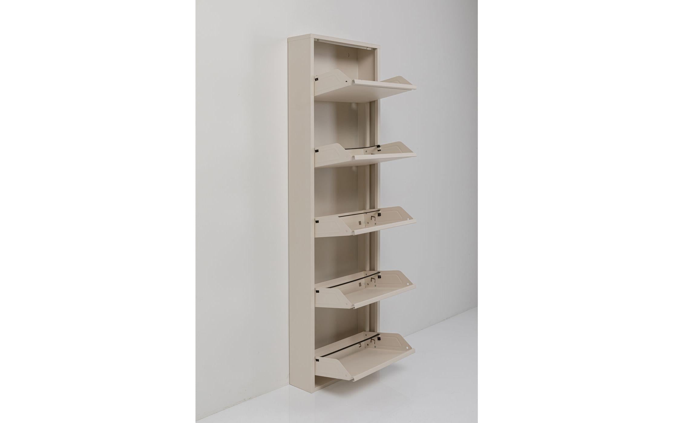 Schuhschrank Caruso 5-er, 50 x 170 cm, Beige<br>Schuhschrank