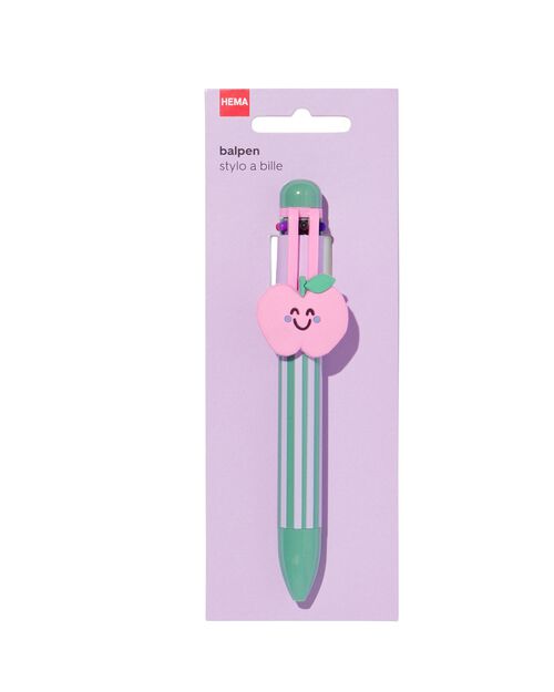 stylo à bille 6 couleurs pomme