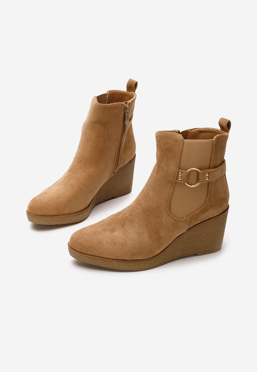 Bottines compensées chameau Larimar
