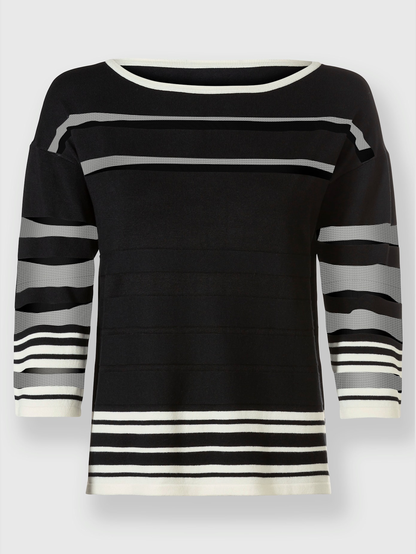 Pull rayures partiellement transparentes tendance