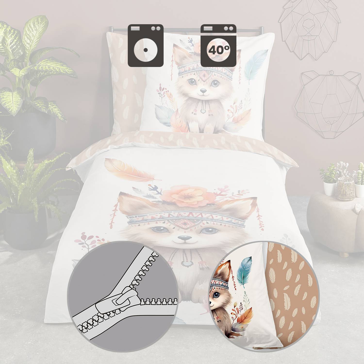 Good Morning Renforcé Kinder-Wendebettwäsche 