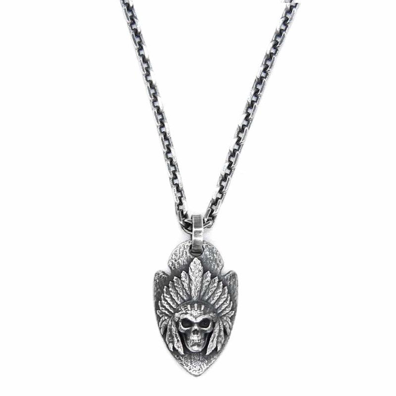 Collier Argent Scalp Indien